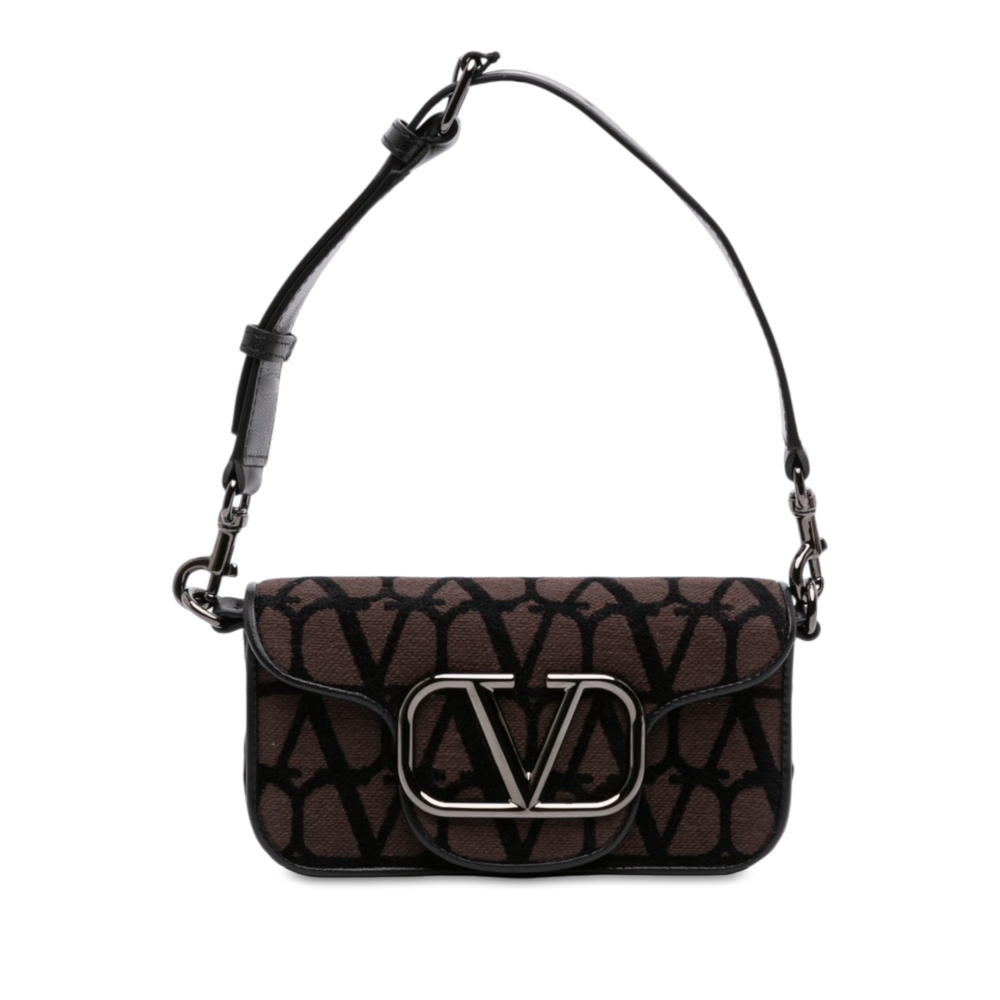 Pre-Loved Valentino Small Toile Iconographe VLogo Loco Satchel